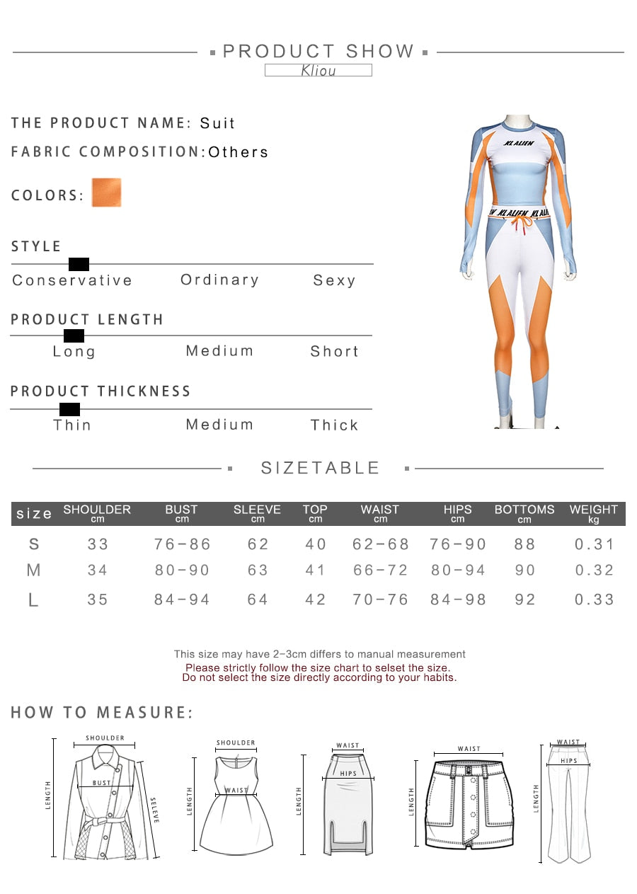 Women Long Sleeve CropTop Slim Outfit Tracksuit Two Pieces Set letter Print High elastic Skinny Leggings Female Sportswear